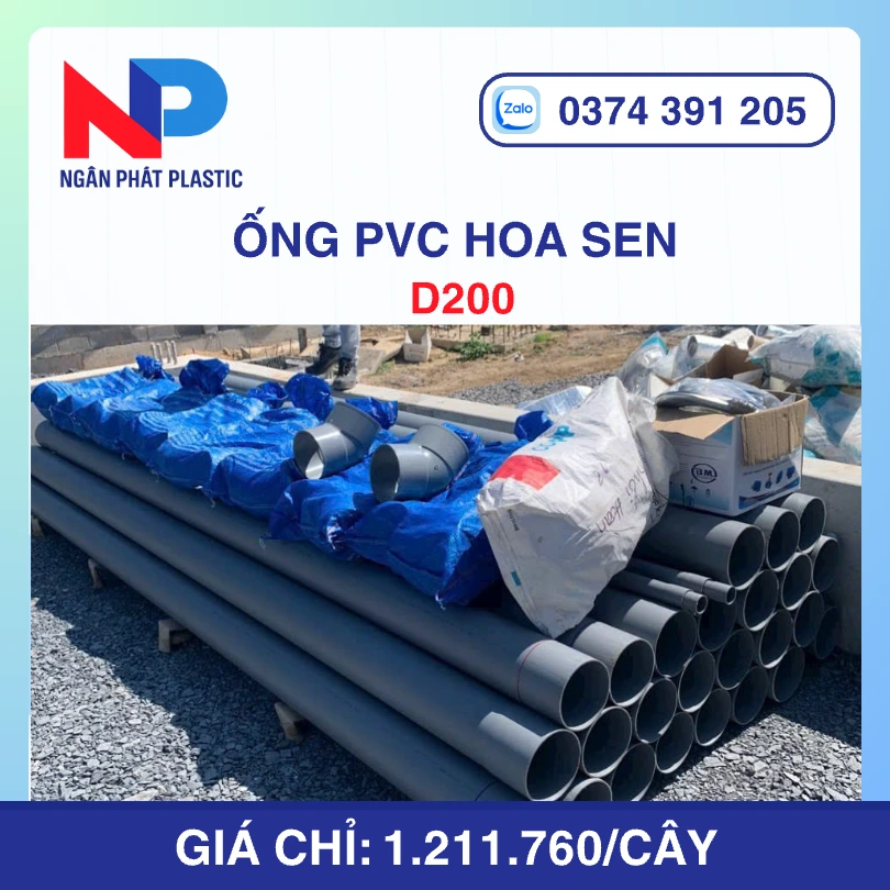 Ống Nhựa PVC D200 Hoa Sen